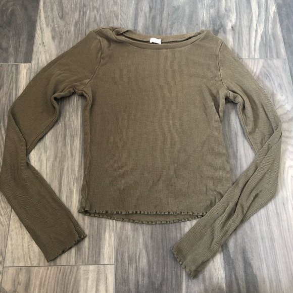 Garage Tops - Ribbed Lettuce Edge Long Sleeve
